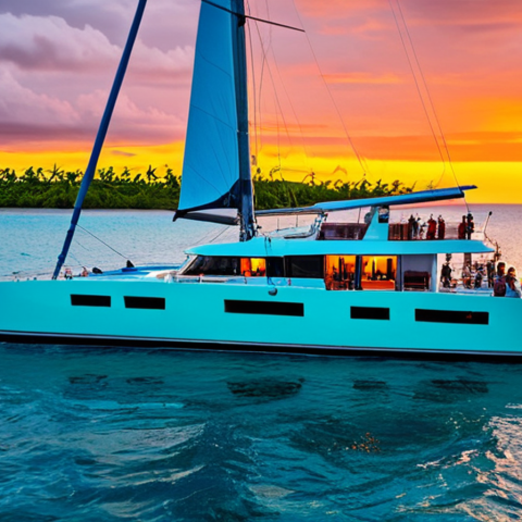 사모아에서 즐기는 선셋 크루즈 - Sunset Cruise - Katamaran**

"A scenic sunset cruise aboard a modern catamaran in Samoa. Fully cloth...