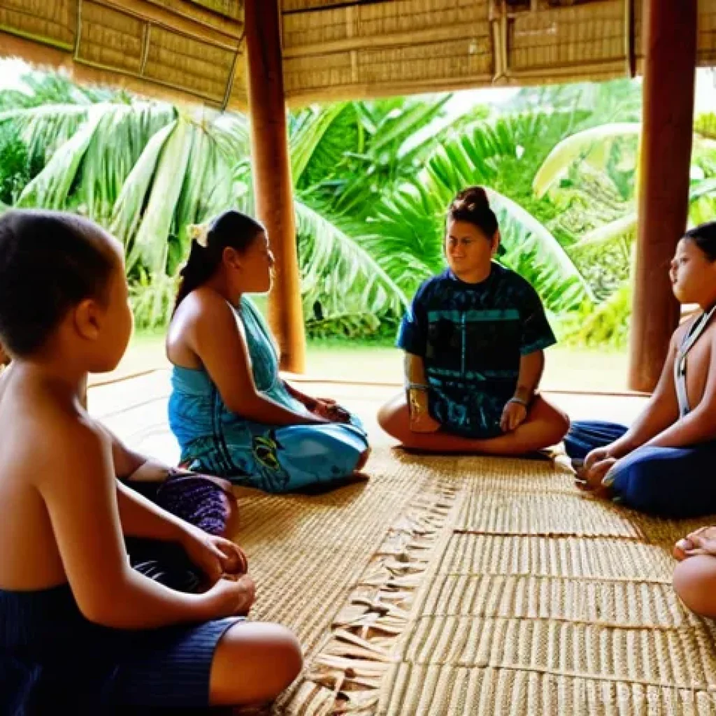 사모아 유학 생활 및 교육 제도 - **Prompt 1: Capturing the Heart of Fa'a Samoa**
    "A diverse group of students, comprising both in...