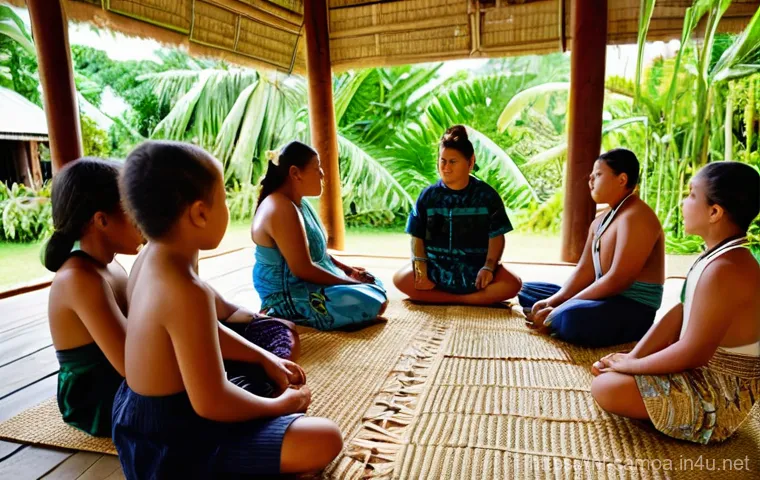 사모아 유학 생활 및 교육 제도 - **Prompt 1: Capturing the Heart of Fa'a Samoa**
    "A diverse group of students, comprising both in...